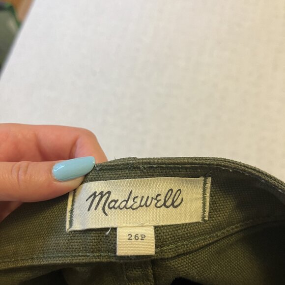 Madewell Emmett Wide-Leg Crop Pants: Button-Front Edition Dark Green - Picture 7 of 7